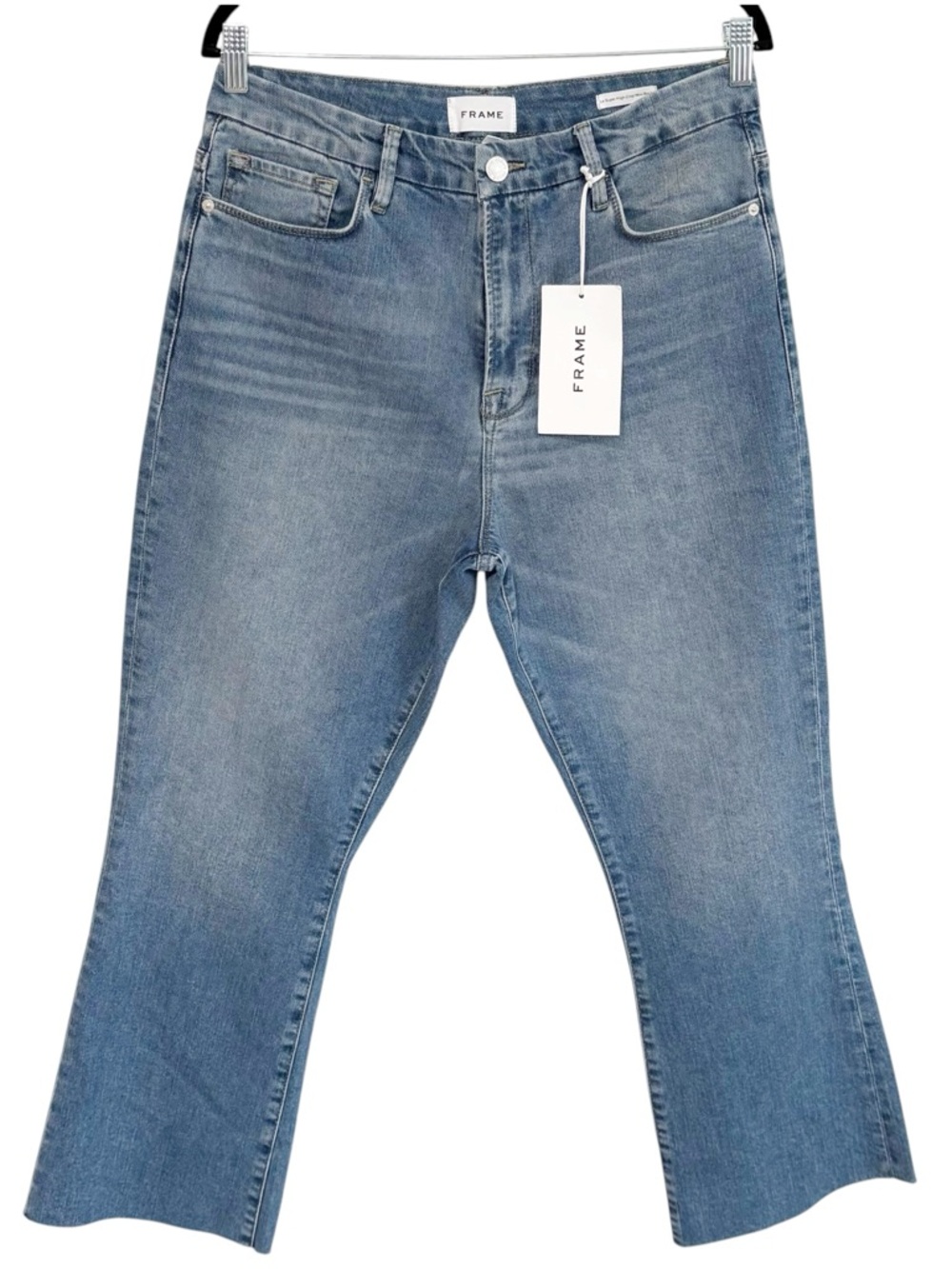 FRAME Le Super High Crop Mini Boot Jeans NWT Women’s 31 High Rise Raw Hem